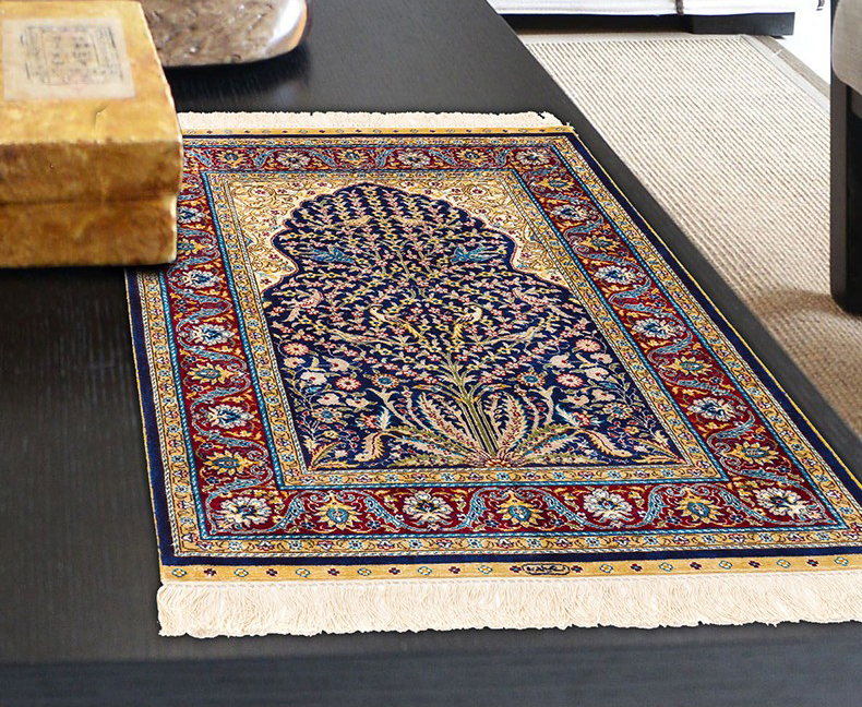 Tapis Oriental Vintage Noué Main - Turquoise - 142x110 Cm - Pure Laine - Overdyed